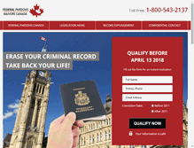 Tablet Screenshot of canadapardonswaivers.com